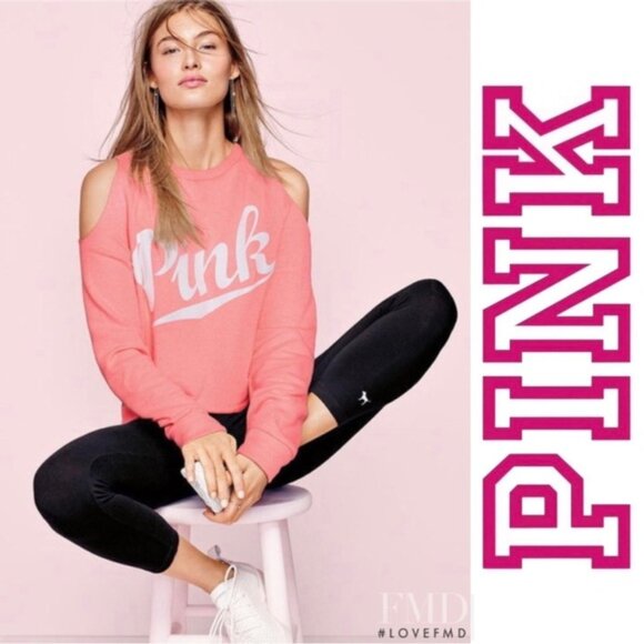 Victoria's Secret PINK | Coral Cold Shoulder Raw Hem Long Sleeve | Size Small - Picture 1 of 12